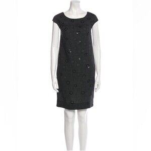 VINCE Scoop Neck Knee-Length Sequins Dress